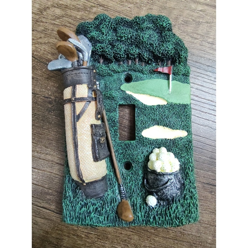 Golf Theme 3D Light Switch Cover Golf Bag Birdie Eagle Hole In One B12